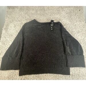 KILLSTAR Oversized Goth Sweater Womens XL Black Neck Strap Emo Cuffed Sleeves